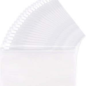 24 bolsillos para carpeta, tamaño A6, 6 agujeros, carpetas con cremallera, impermeables, de PVC, bolsas de archivador (transparente) 24 bolsillos para carpeta, tamaño A6, 6 agujeros, carpetas con cremallera, impermeables, de PVC, bolsas de archivador (transparente)