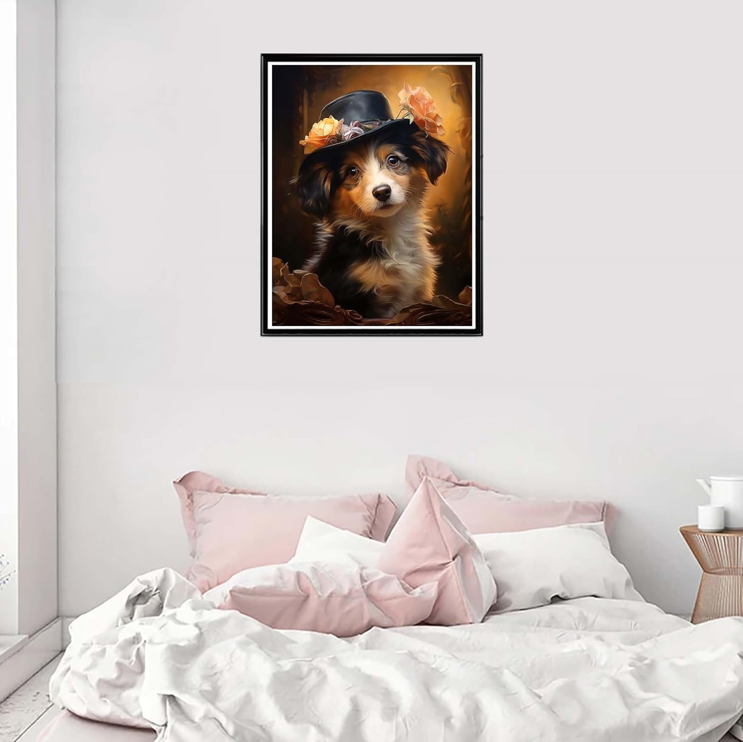 Cuneai – Kit de pintura de diamante 5D para perro, pintura redonda por números, artesanía de animales, bordado de cristal para decoración de pared