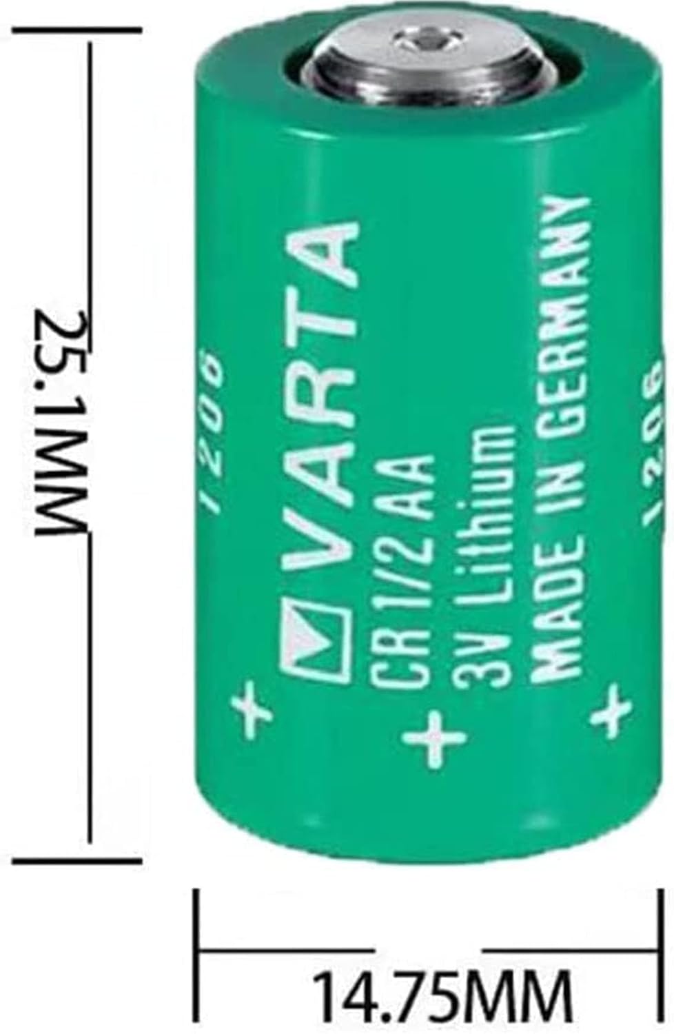 Batería CR12AA para Varta CR12AA para Varta CR 12 AA Series Litio 3 V 950 mAh Batería cilíndrica