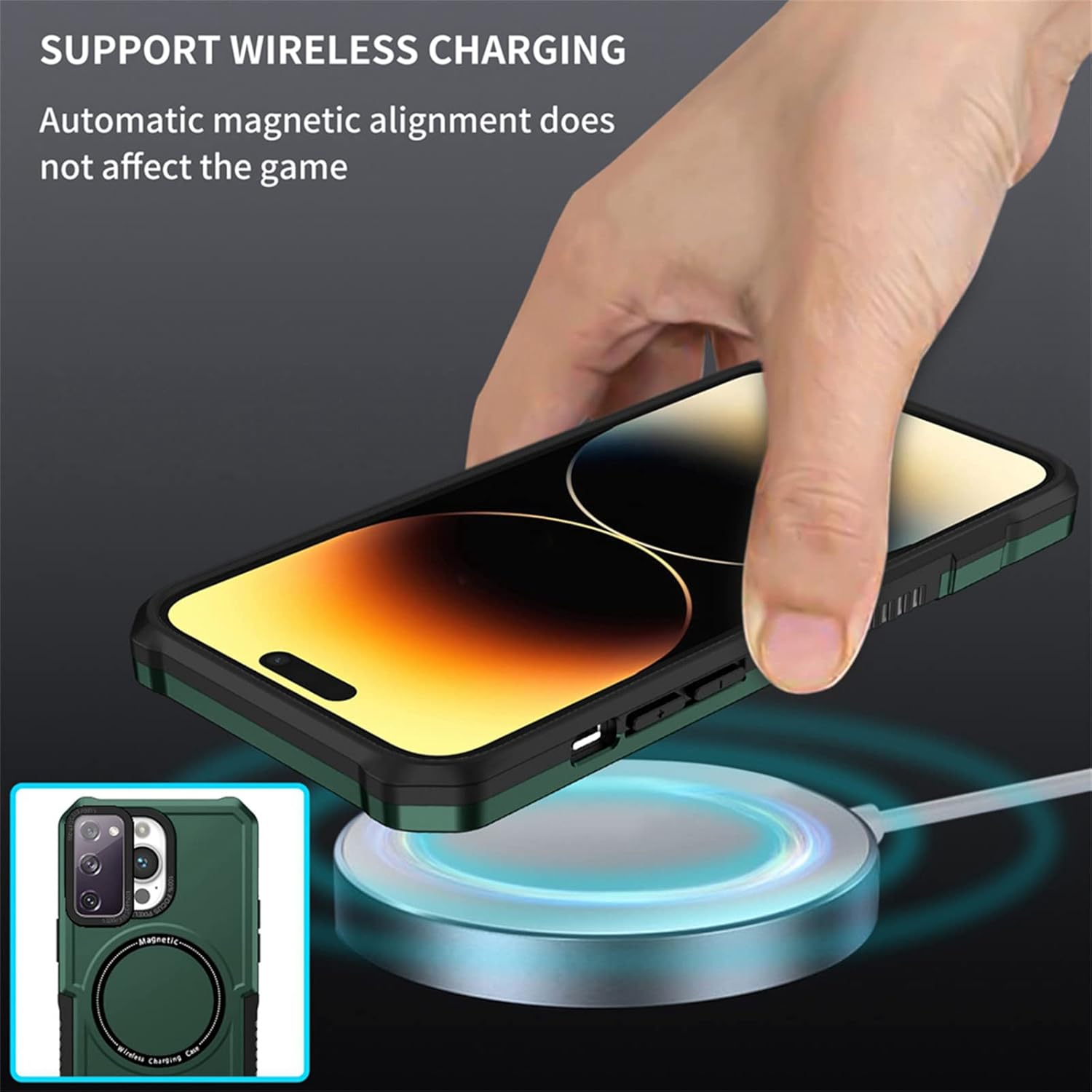 Ysnzaq Funda magnética para Samsung Galaxy S20 FE de 6.5 pulgadas, compatible con MagSafe, compatible con Wireless Chager, protector de lentes,