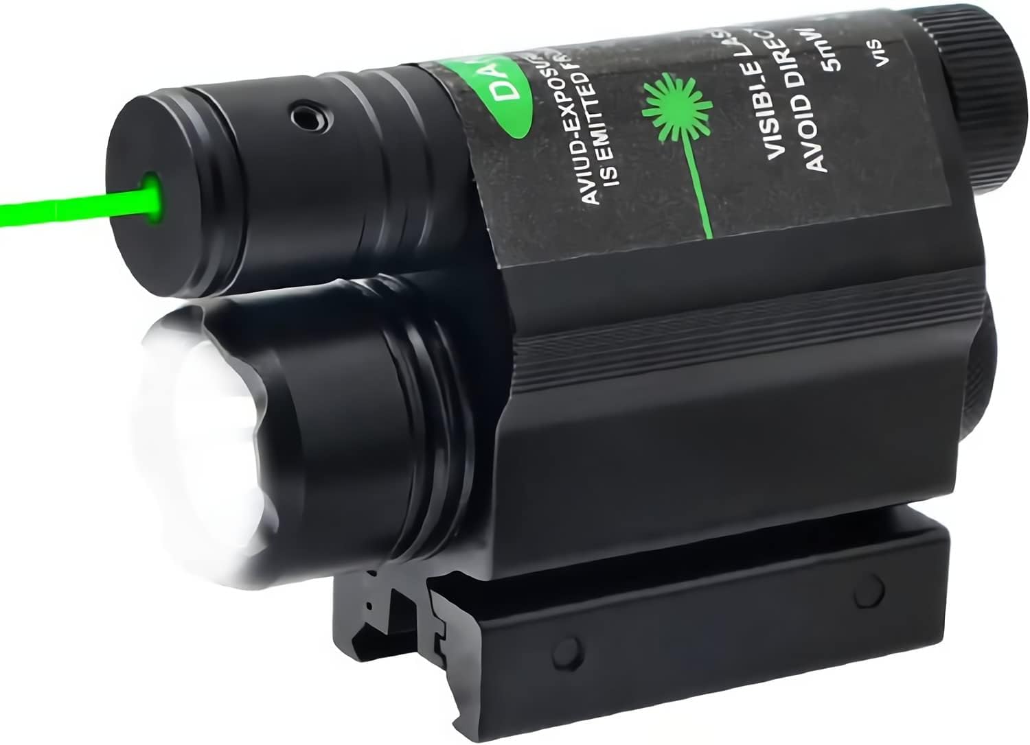 Mira láser de luz de pistola, linterna LED táctica de 500 lúmenes, combo láser verde con cargador de interruptor remoto para rifle escopeta