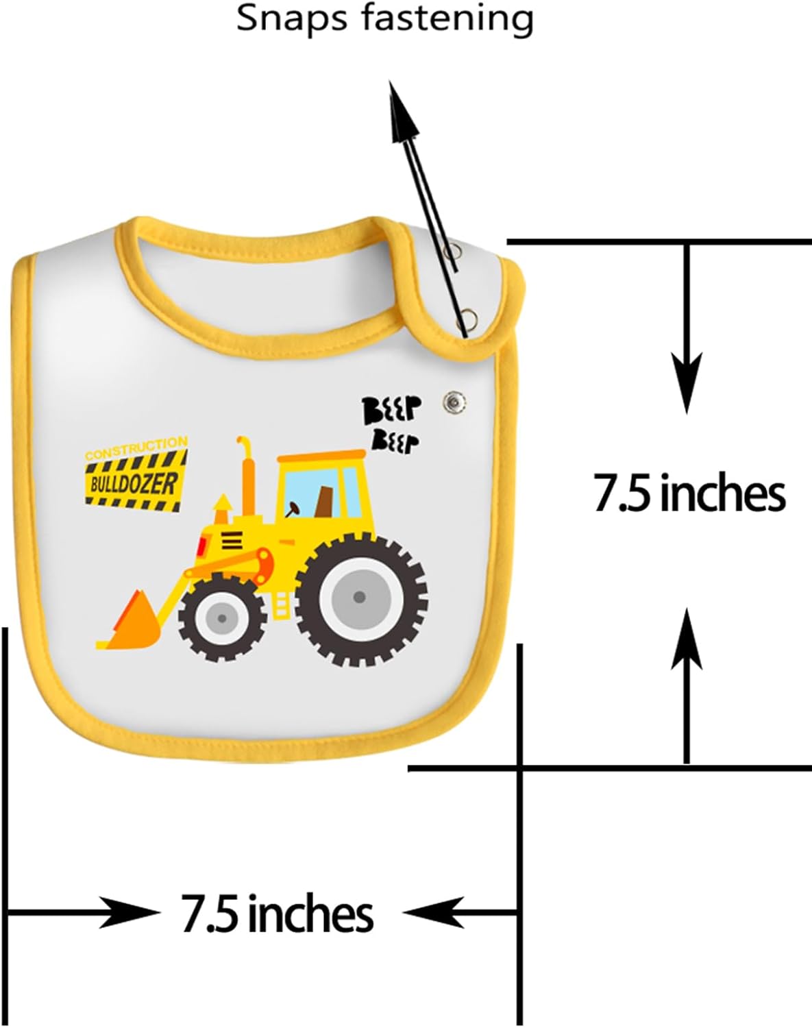 Maiwa Paquete de 6 baberos de algodón impermeables con broches para bebés, niños y niñas, dentición babeo y alimentación