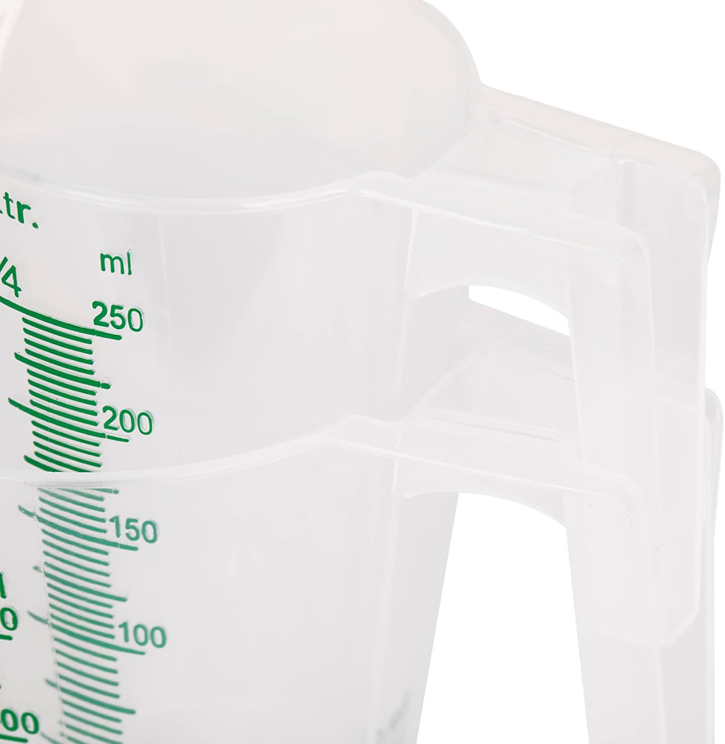 GROWDOTS Jarra de medida de 8.5 fl oz de grado alimenticio de plástico graduado de medición graduada contenedores redondos graduados líquidos de