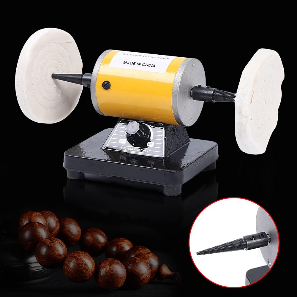 Pulidora de joyas, máquina pulidora de banco, máquina pulidora de torno con motor de 200 W con 7000 RPM, máquina pulidora de banco para joyas,