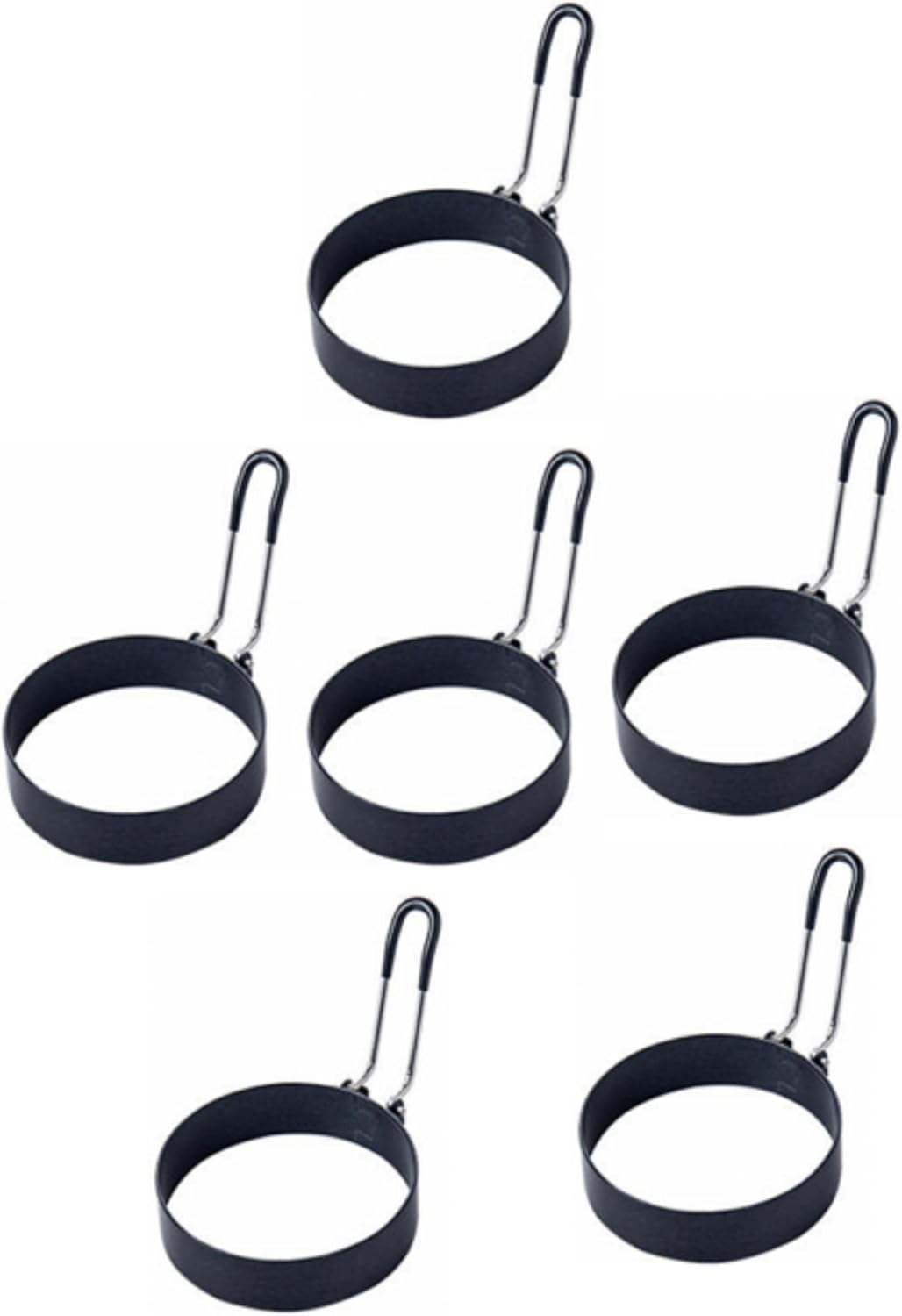 S.SARI 6 anillos de huevo, cazadores furtivos, antiadherentes, anillos de huevo de acero inoxidable para desayuno, tortillas, panqueques, sándwiches