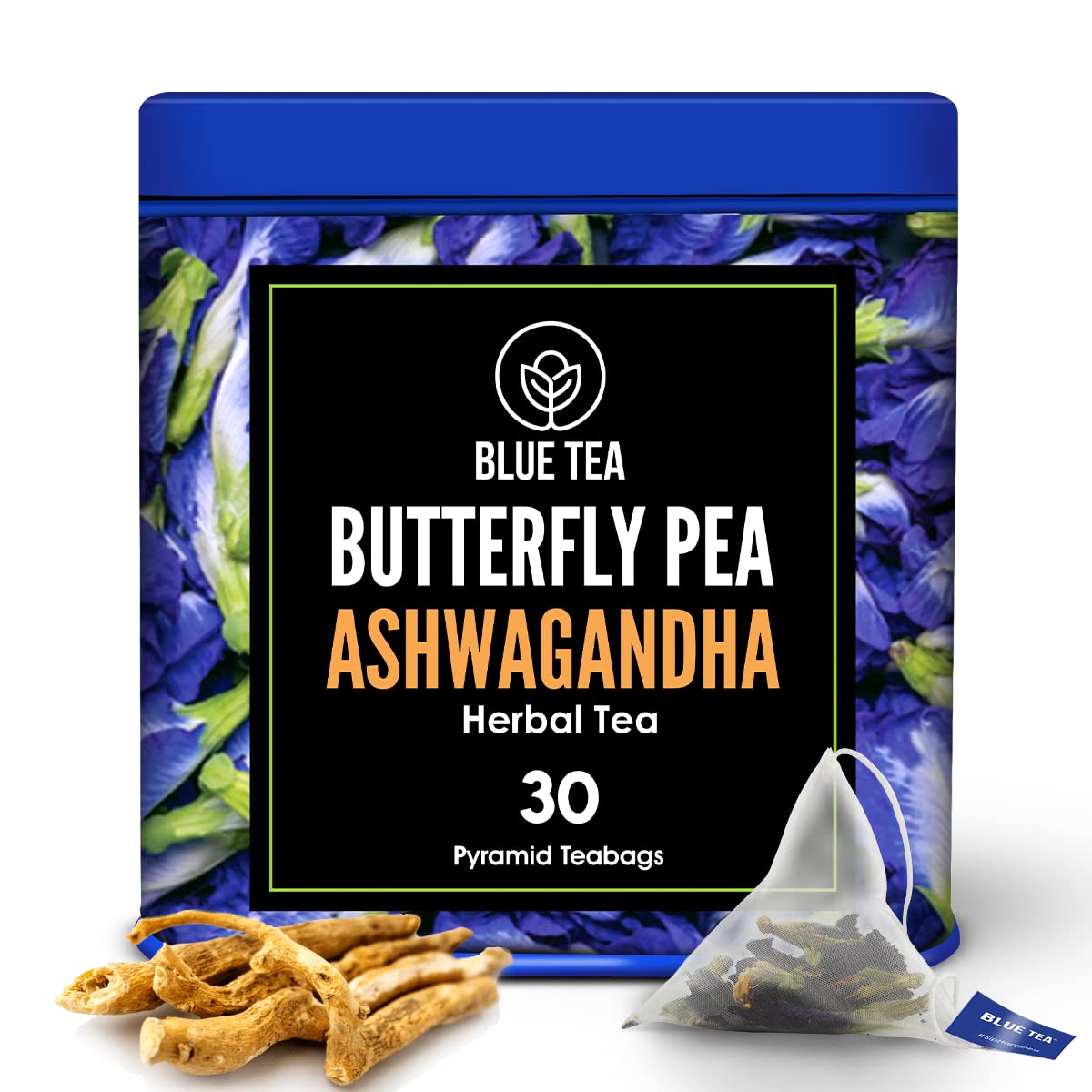 BLUE TEA – Butterfly Pea + Lavender + Ashwagandha Freshest Herbal Tea  Sin cafeína – Sin gluten  Sin OMG