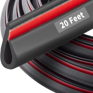 BISOTHAI Tira de sellado de puerta con borde de goma de 20 pies, burlete de goma autoadhesivo para puertas de automóvil, escotillas y vidrio, placas BISOTHAI Tira de sellado de puerta con borde de goma de 20 pies, burlete de goma autoadhesivo para puertas de automóvil, escotillas y vidrio, placas