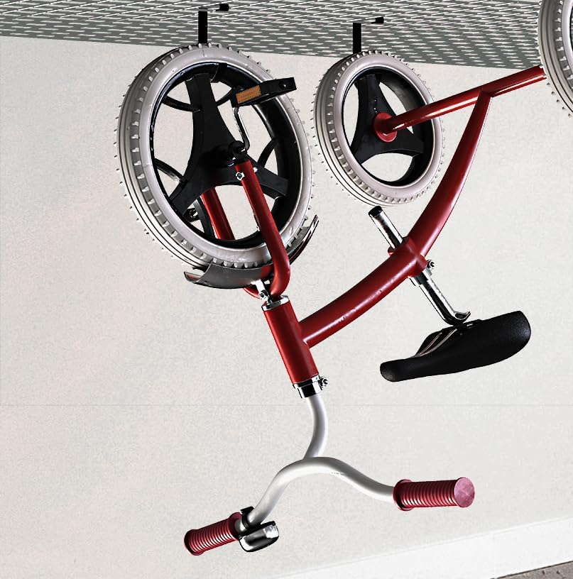 Ganchos de bicicleta para soporte de techo de garaje  Estante de almacenamiento de garaje resistente de 4 x 8 pulgadas para colgar en el techo,