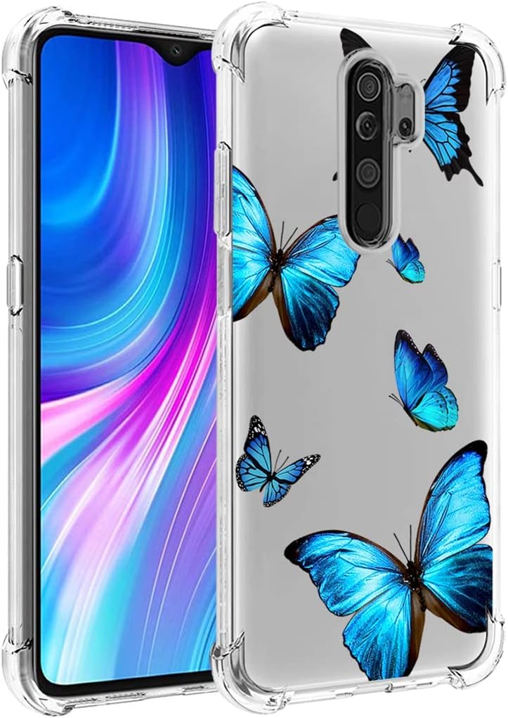 Zoeirc Funda para Redmi Note 8 Pro M1906G7I Funda transparente para niñas y mujeres, TPU suave a prueba de golpes, funda protectora transparente
