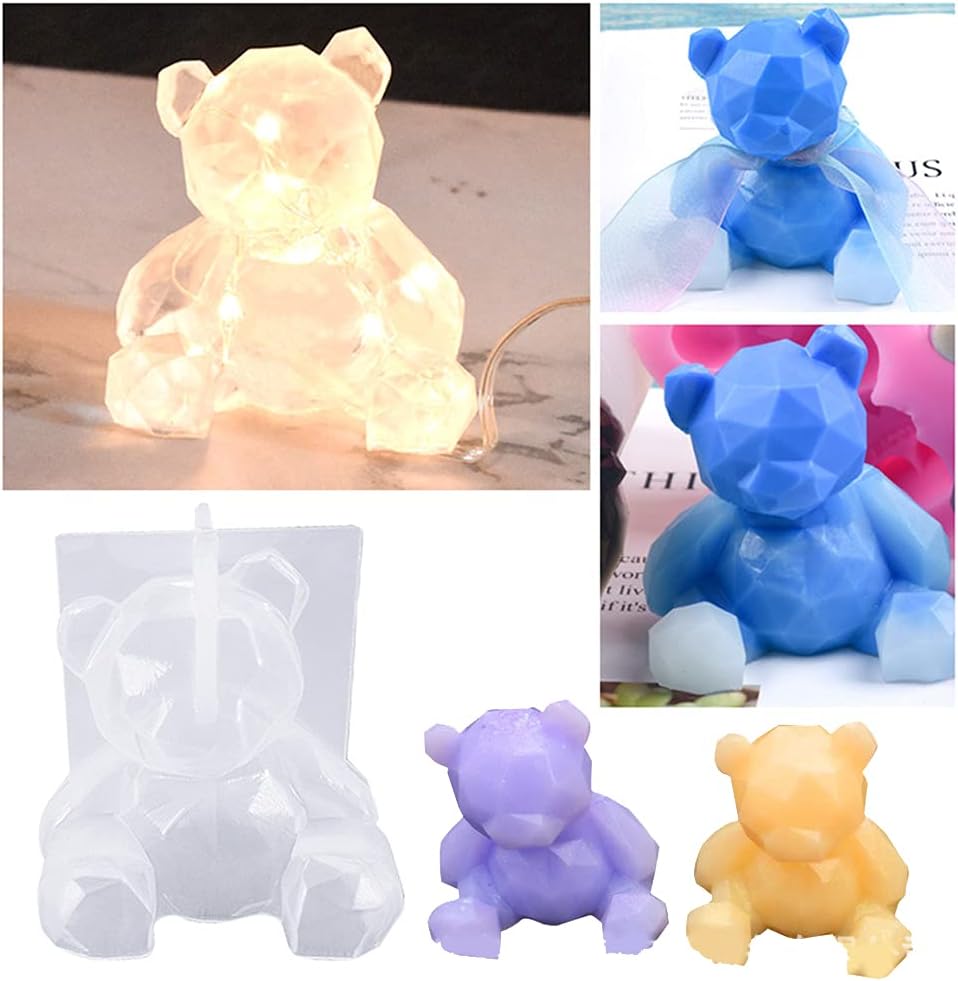 Molde de oso 3D para manualidades, adornos de resina epoxi, colgante colgante, decoración del hogar, molde de fundición, molde de silicona para