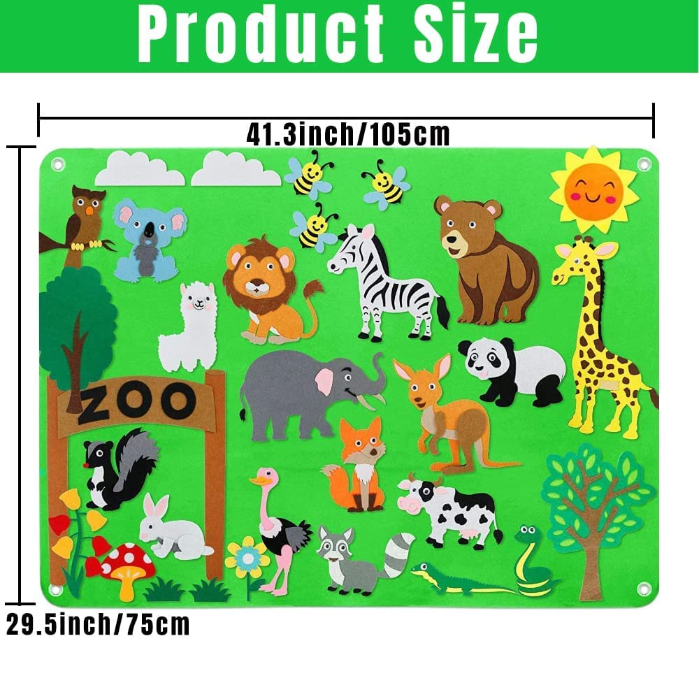 Divertido tablero de fieltro para enseñanza 2023, juego de historia de animales de granja de 41.3 pulgadas, tablero de fieltro de enseñanza,