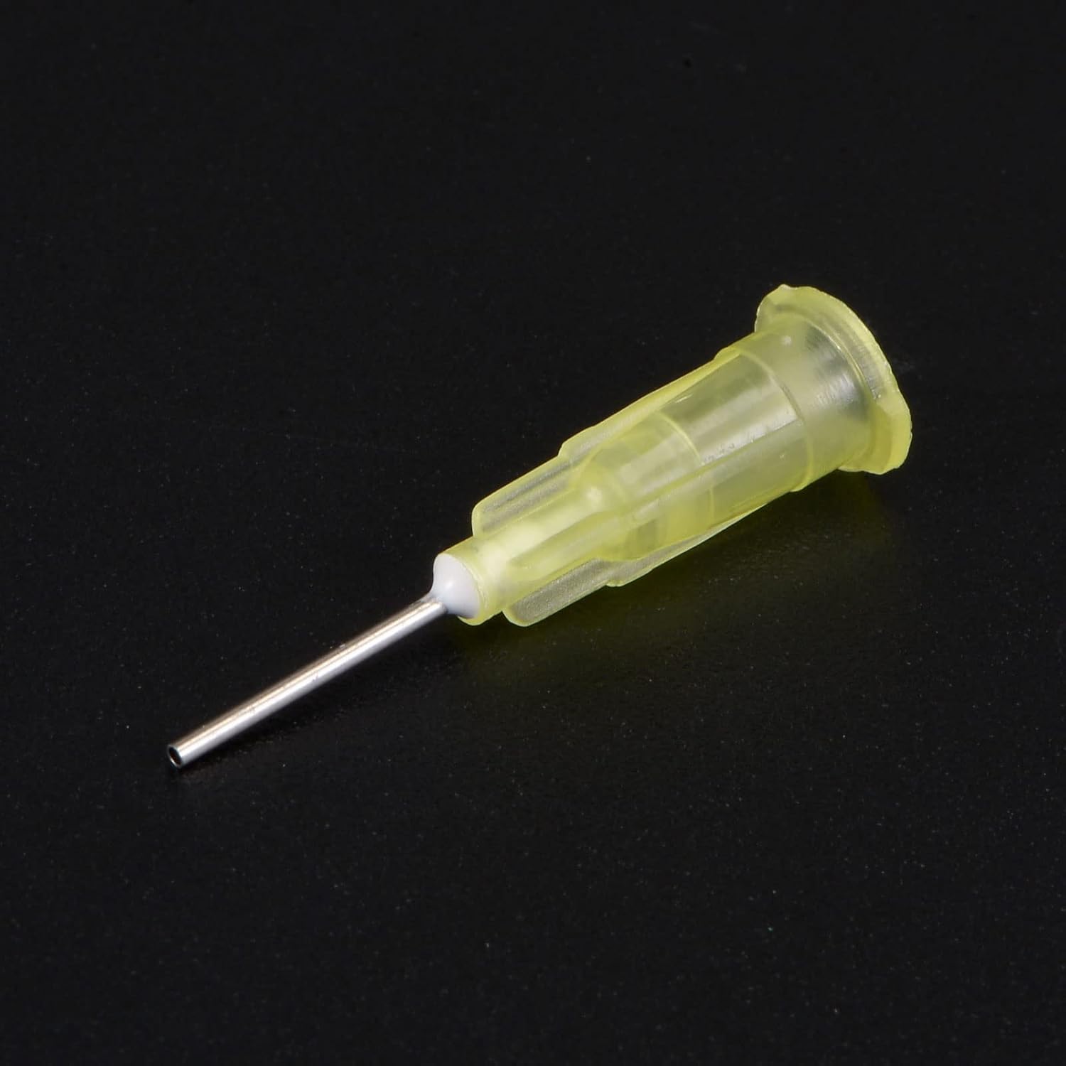 uxcell Aguja dispensadora industrial de punta roma con cerradura Luer para pistola de pegamento líquido, 0.71oz 12 pulgadas, 20 piezas (amarillo)