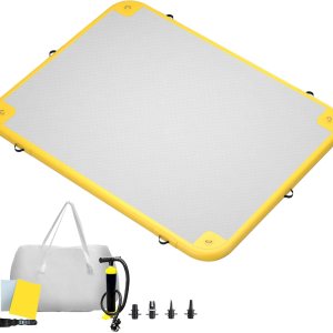 Muelle flotante inflable, balsa inflable de plataforma de agua de 8 x 6 pies con bomba de aire y bolsa de almacenamiento, tapete flotante para isla Muelle flotante inflable, balsa inflable de plataforma de agua de 8 x 6 pies con bomba de aire y bolsa de almacenamiento, tapete flotante para isla