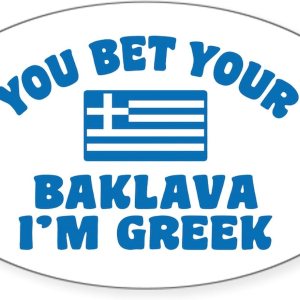 CafePress Pegatina para parachoques de coche ovalada Baklava griega divertida CafePress Pegatina para parachoques de coche ovalada Baklava griega divertida