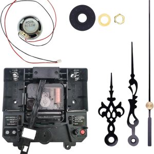 Milageto Mecanismo de movimiento de reloj de cuarzo, con manecillas silenciosas, kit de mecanismo de caja de música silenciosa, piezas de Milageto Mecanismo de movimiento de reloj de cuarzo, con manecillas silenciosas, kit de mecanismo de caja de música silenciosa, piezas de