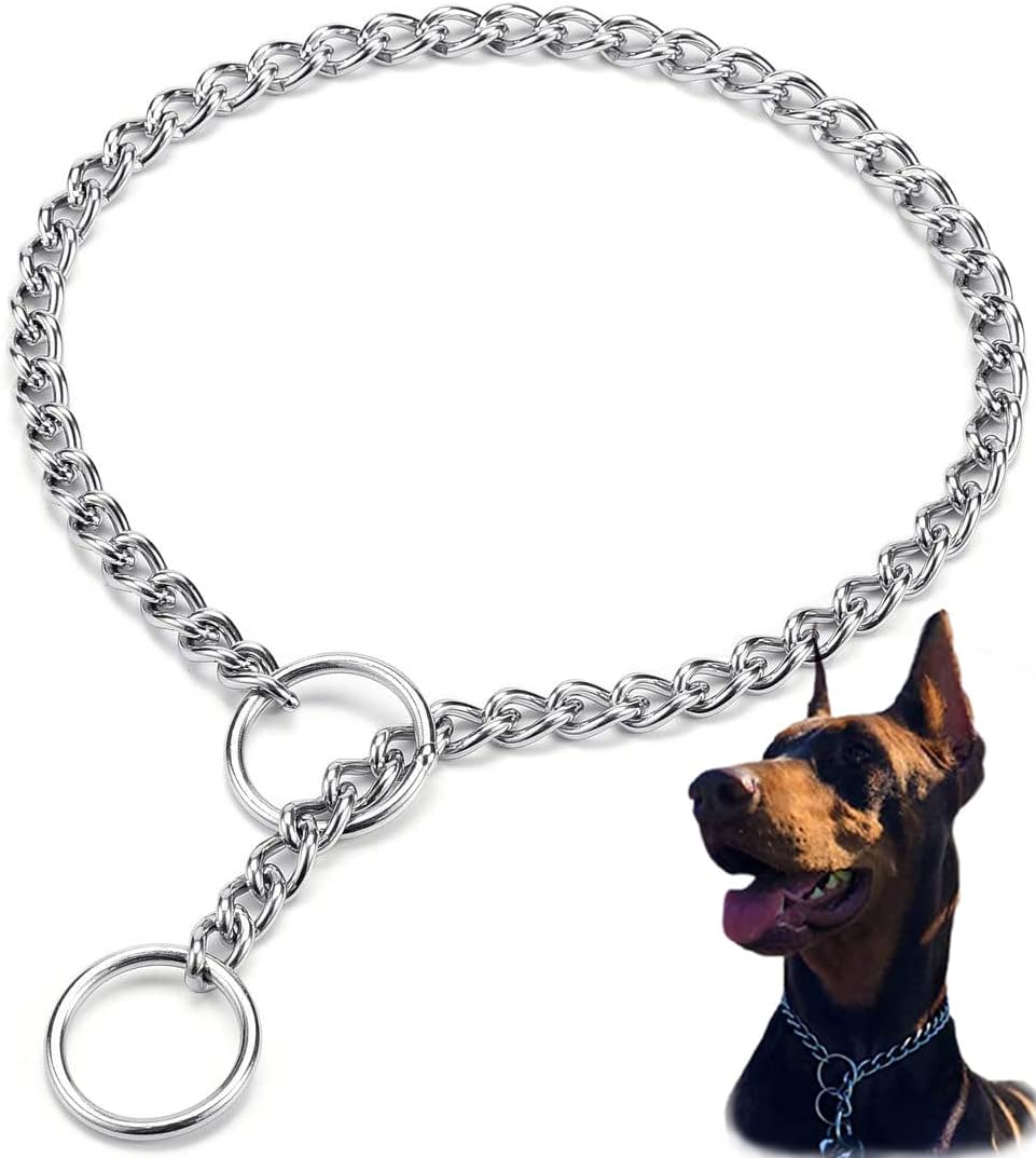 YUANKEXIANG Collar de estrangulador para perro, cadena P deslizante, collares de cadena de estrangulamiento para perros pequeños, medianos y