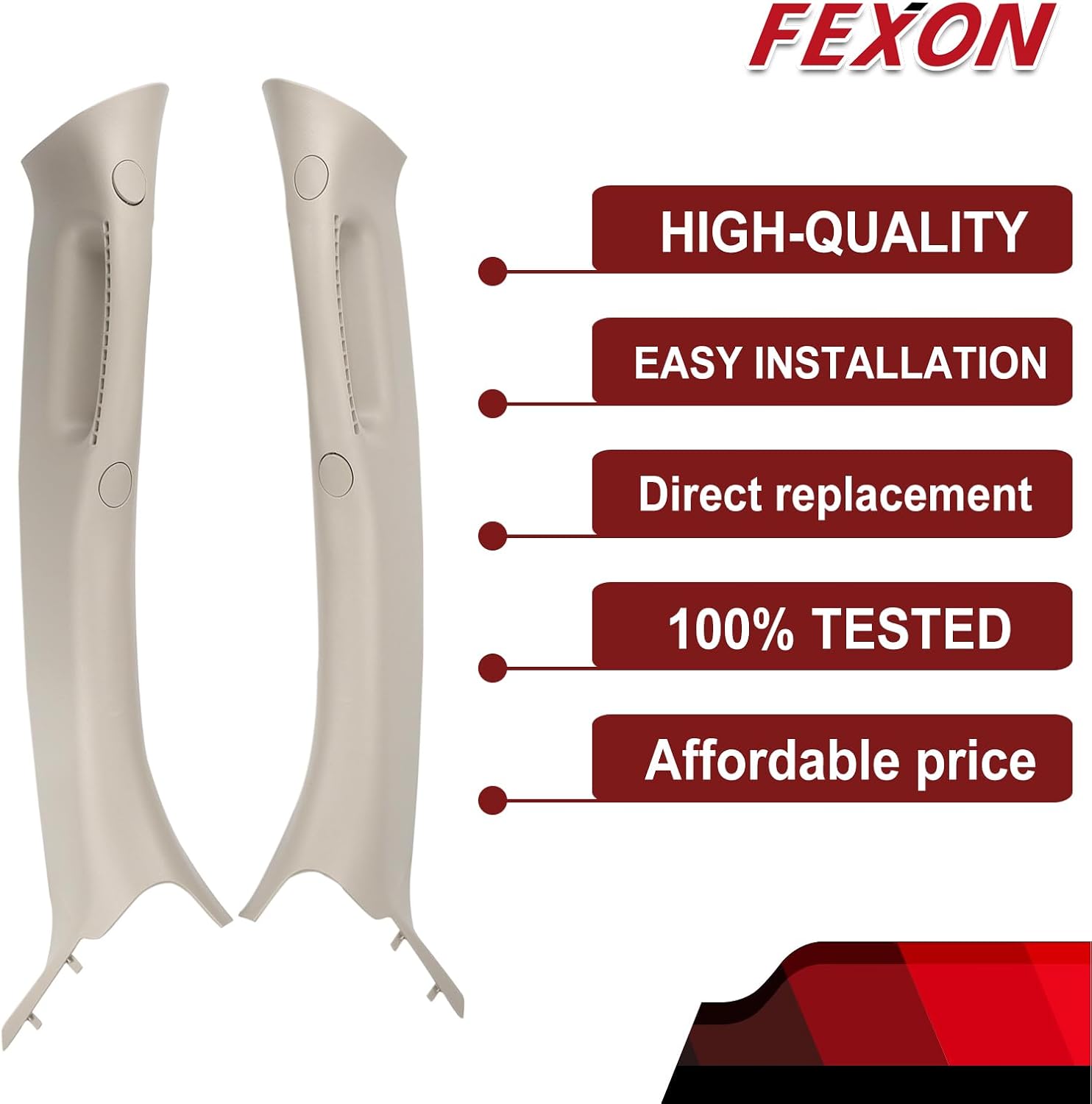 FEXON Moldura de mango de agarre para el lado del conductor y del pasajero delantero compatible con Dodge Ram 1500 2500 3500 Pickup Truck 2002-2010