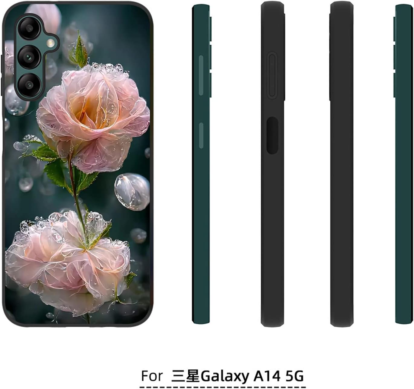 Bereajoy Para Galaxy A14 5G Caso, TPU Ultra-Thin Anti-Drop Funda Protectora Funda Protectora Teléfono Para Samsung Galaxy A14 (Flor)