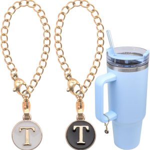 AnnabelZ Accesorios de letras para taza Stanley, 2 dijes de letras iniciales de identificación personalizados para vaso Stanley AnnabelZ Accesorios de letras para taza Stanley, 2 dijes de letras iniciales de identificación personalizados para vaso Stanley