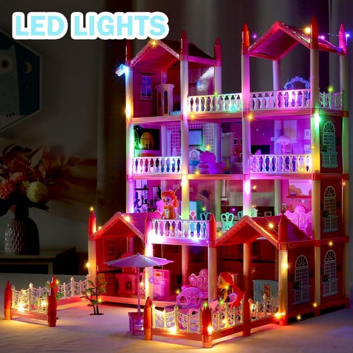 Casa Grande de Muñecas para Niñas – Casa Grande de Muñecas para Niñas – Casa Grande de Muñecas para Niñas – Increíble casa de muñecas con 14
