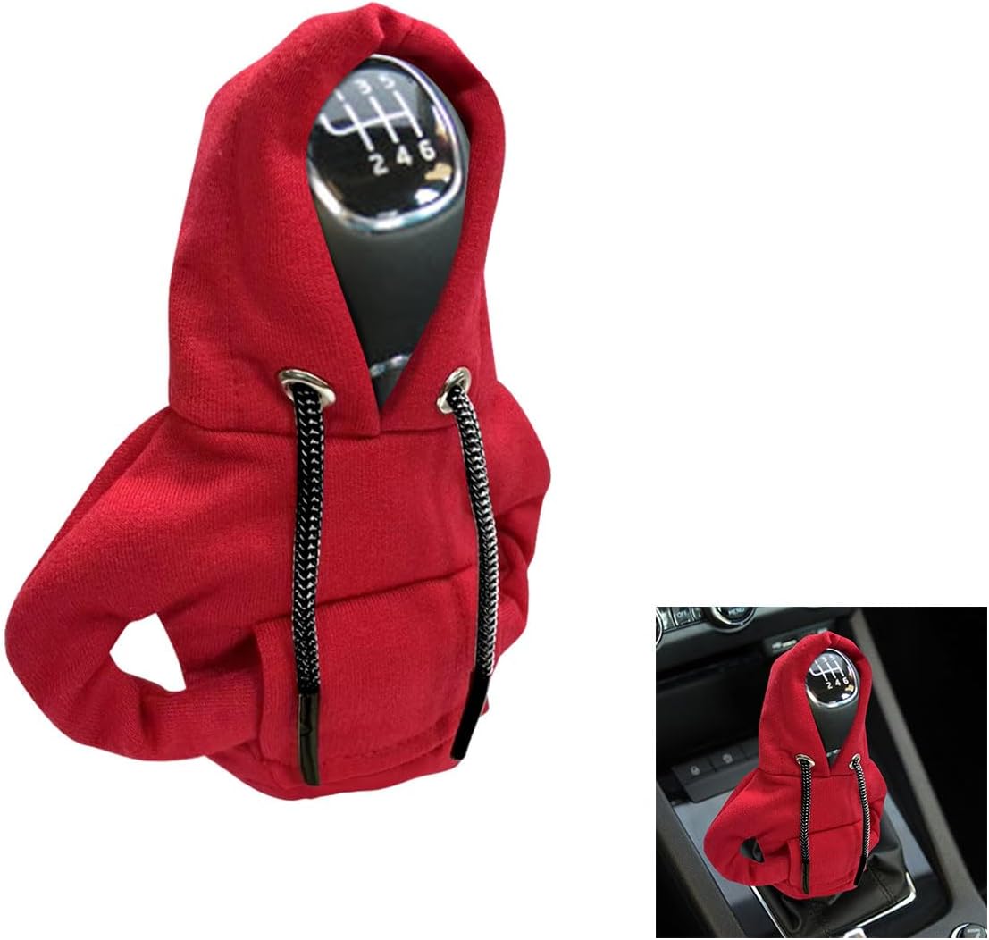 Sudadera con capucha para palanca de cambios de automóvil, cubierta de perilla de palanca de cambios de moda, mini sudadera con capucha para palanca