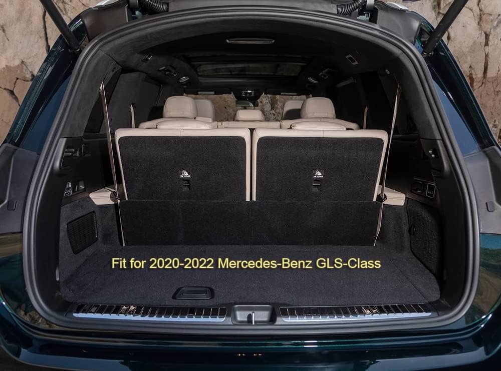 Tapete para maletero de automóvil, ajuste personalizado, compatible con Mercedes-Benz Clase GLS GLS450 GLS580 GLS63 2020 2021 2022 (café con línea