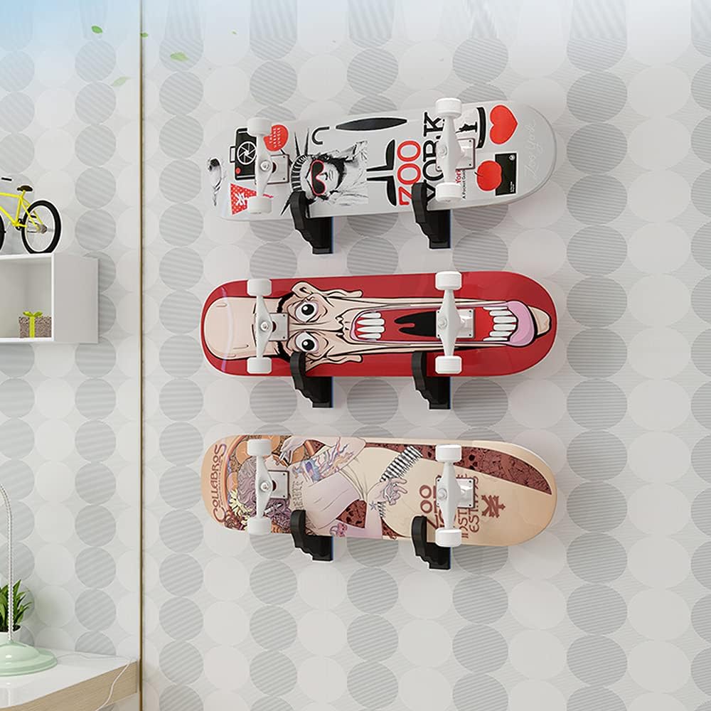 BiJun Soporte de pared para monopatín, soporte de exhibición para patineta, longboard, esquís, hogueras, esquís acuáticos y patineta eléctrica