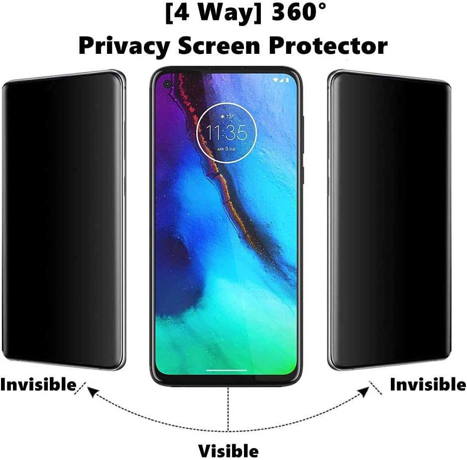 VIESUP Protector de pantalla para Motorola Moto G Stylus 2020 de 4 vías y 360 grados, pantalla de resistencia a los arañazos antiespía de 360,