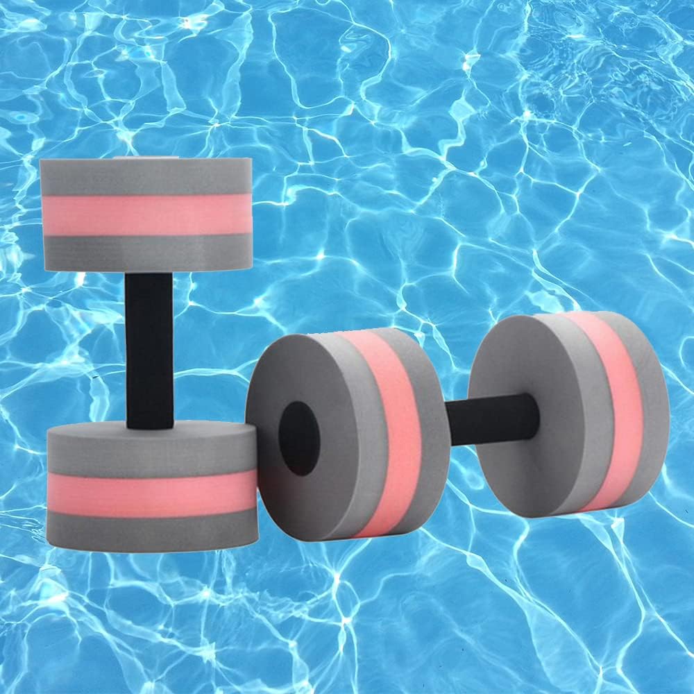 Juego de 2 mancuernas de agua para piscina, proporciona resistencia para ejercicios aeróbicos acuáticos, fitness y ejercicios de piscina,