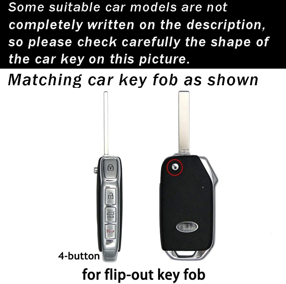 ontto Chaqueta de 4 botones para llave plegable Kia Flip, funda suave y duradera para llave de automóvil de TPU para Kia Seltos Forte Sportage