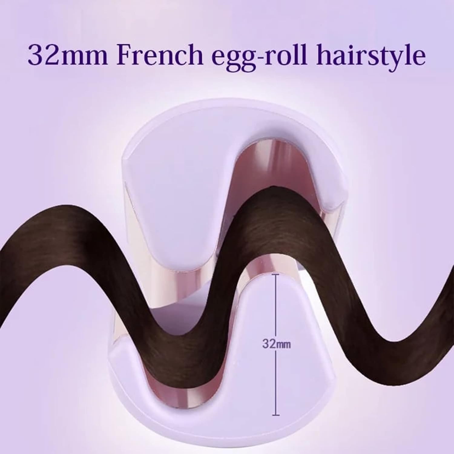 Rizador de huevo francés romántico, rizador de pelo iónico en forma de V para ondas perfectas, calentamiento rápido, temperatura ajustable, rizador