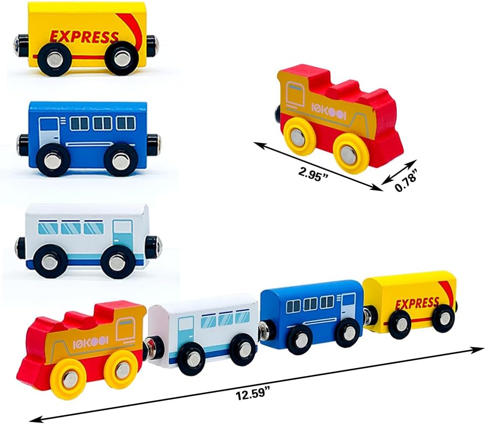 Juego de accesorios de madera para tren y tren expreso, para niños y niñas, compatible con todas las principales marcas (tren expreso)
