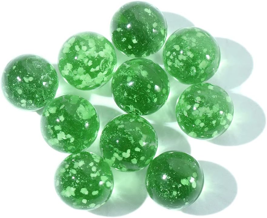 CHDHALTD 10 canicas de vidrio para juegos de canicas, canicas de vidrio de 0.472 in que brillan en la oscuridad, colores mezclados, canicas de