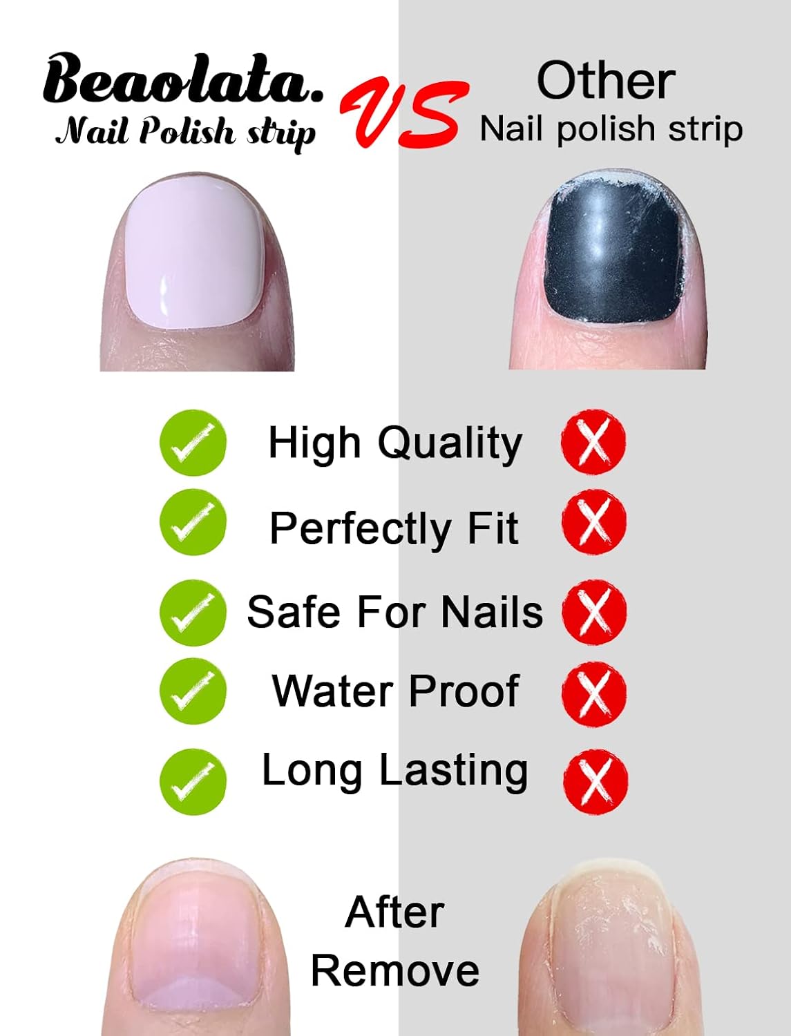 Beaolata Tiras de esmalte de uñas, 32 envolturas de uñas, calcomanías de uñas, tiras de uñas de gel, fáciles de aplicar y quitar, de larga duración,