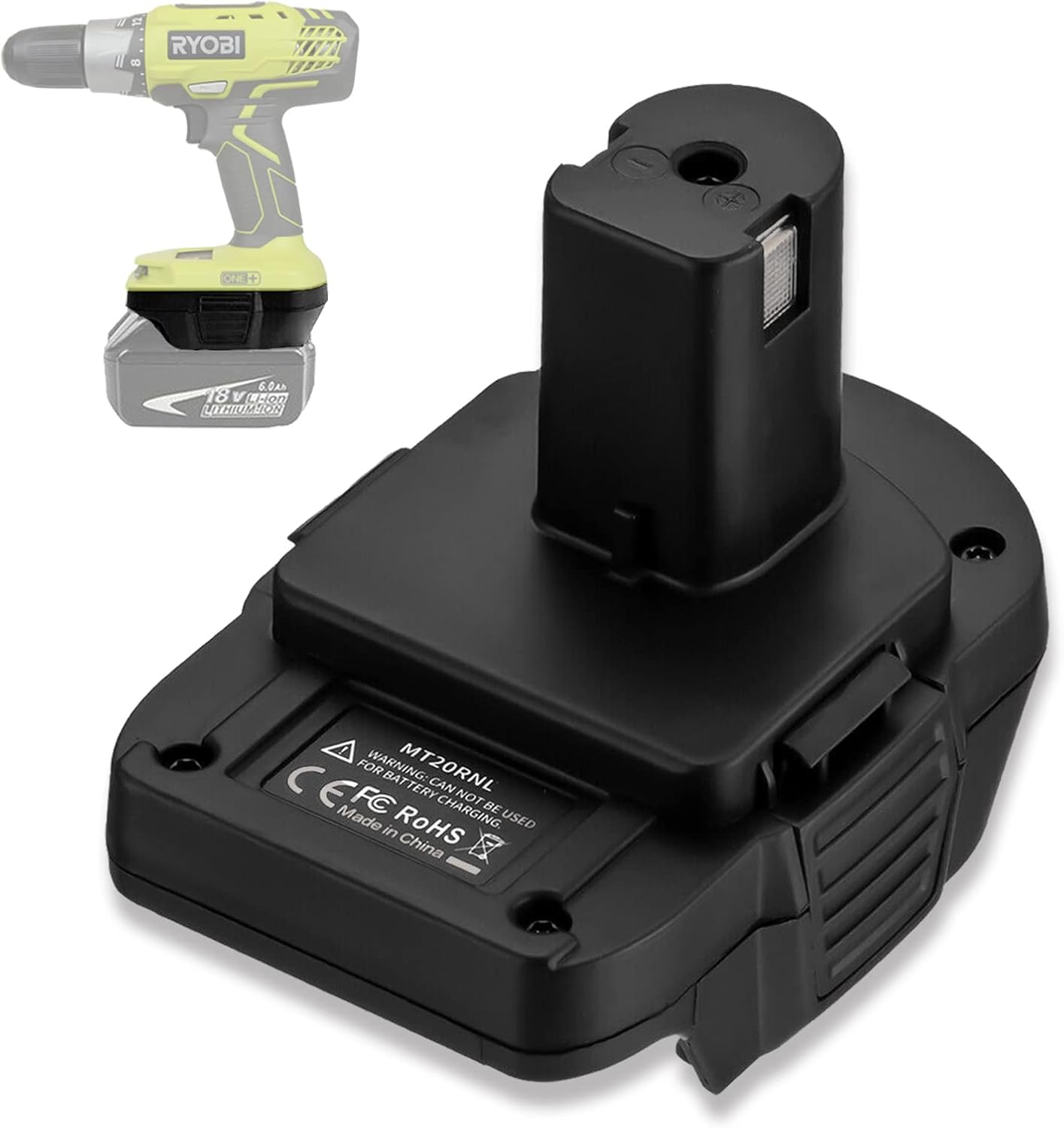 Convertidor MT20RNL para adaptador de batería Makita a Ryobi, conversión para batería Makita de 18 V a baterías de litio Ryobi 18 V One+ Plus, uso