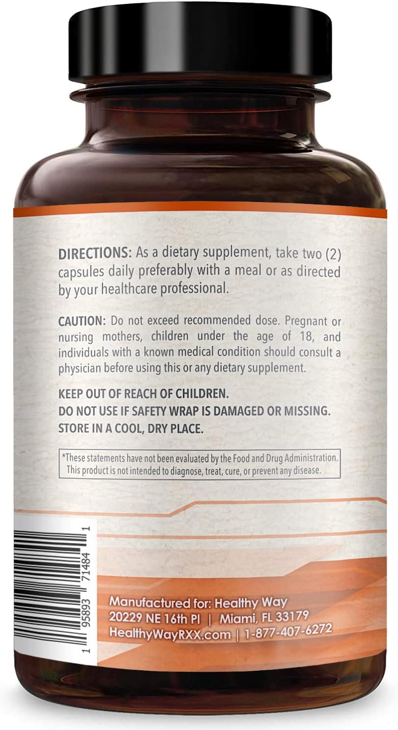 Healthy Way Reducido Glutatión 500mg Suplemento 200 Cápsulas L-Glutatión