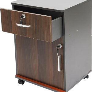 Archivador móvil de roble negro, soporte de impresora con cerradura, organizador de oficina y armario de almacenamiento con puerta, cajón y ruedas, Archivador móvil de roble negro, soporte de impresora con cerradura, organizador de oficina y armario de almacenamiento con puerta, cajón y ruedas,