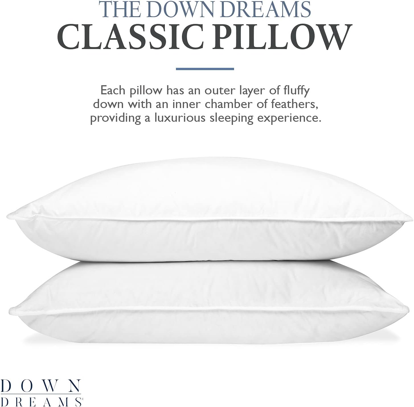 Down Dreams Almohadas clásicas Manchester Mills – Soporte KingMediano, paquete de 2 unidades