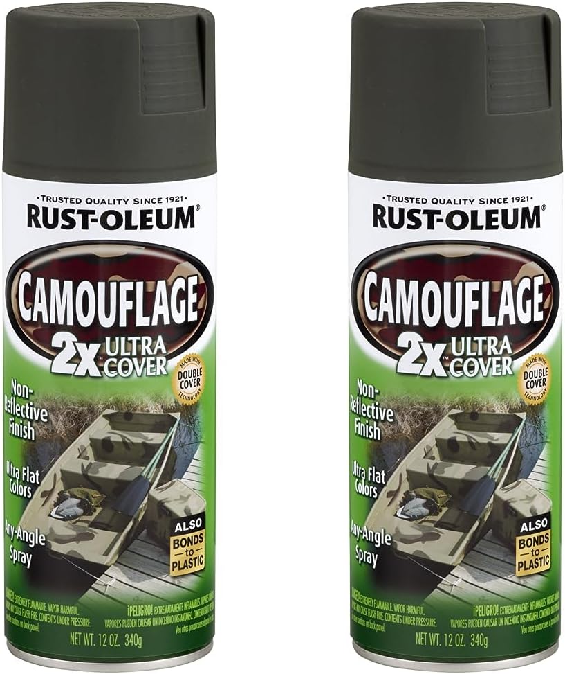 Rust-Oleum 279175 Camuflaje 2X Ultra Cover Pintura en aerosol, 12 onzas, verde bosque profundo (paquete de 2)