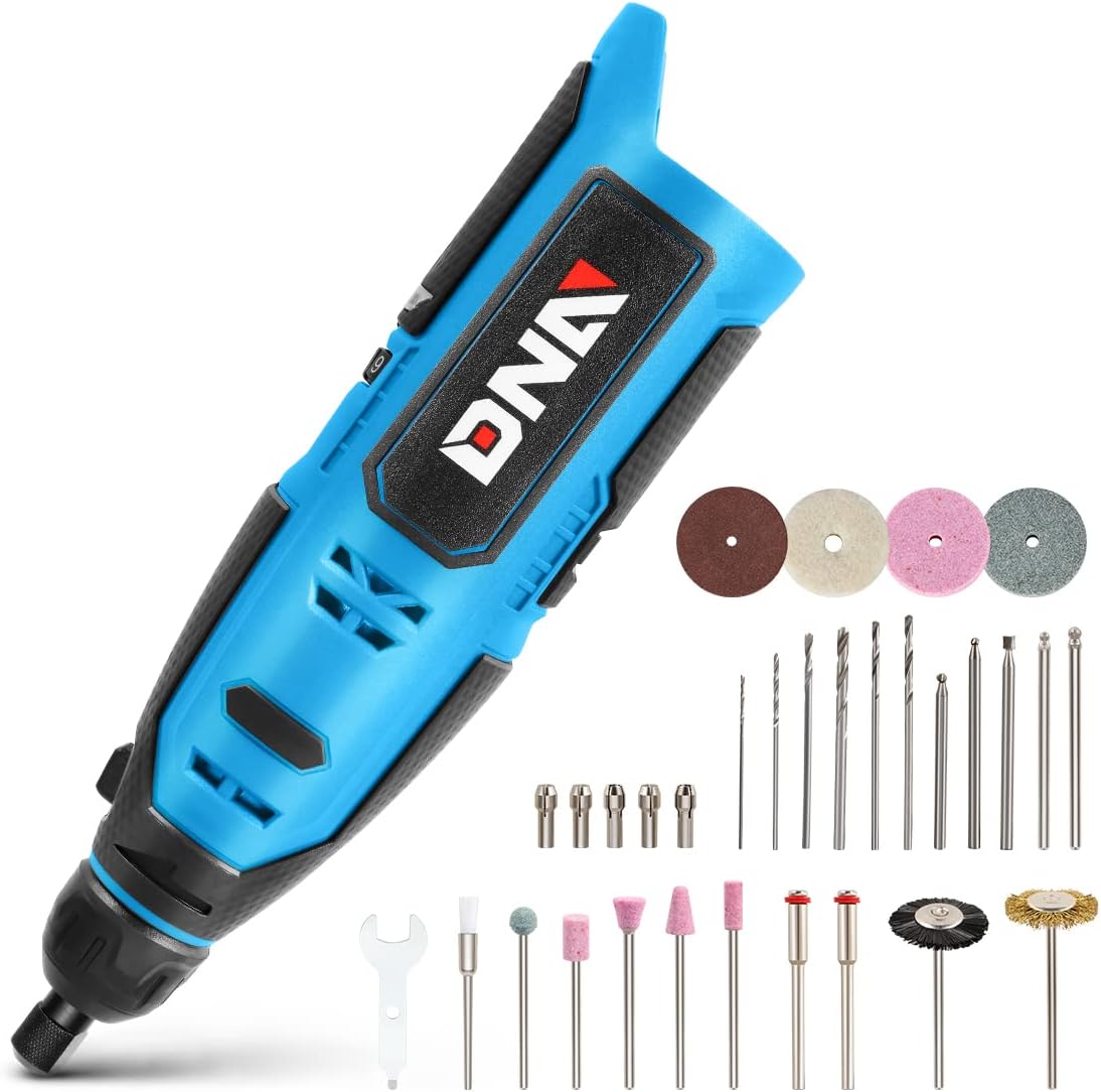 DNA MOTORING TOOLS-00163 – Herramienta giratoria inalámbrica de 12 V, velocidad variable, recargable, juego de mini amoladora inalámbrica para