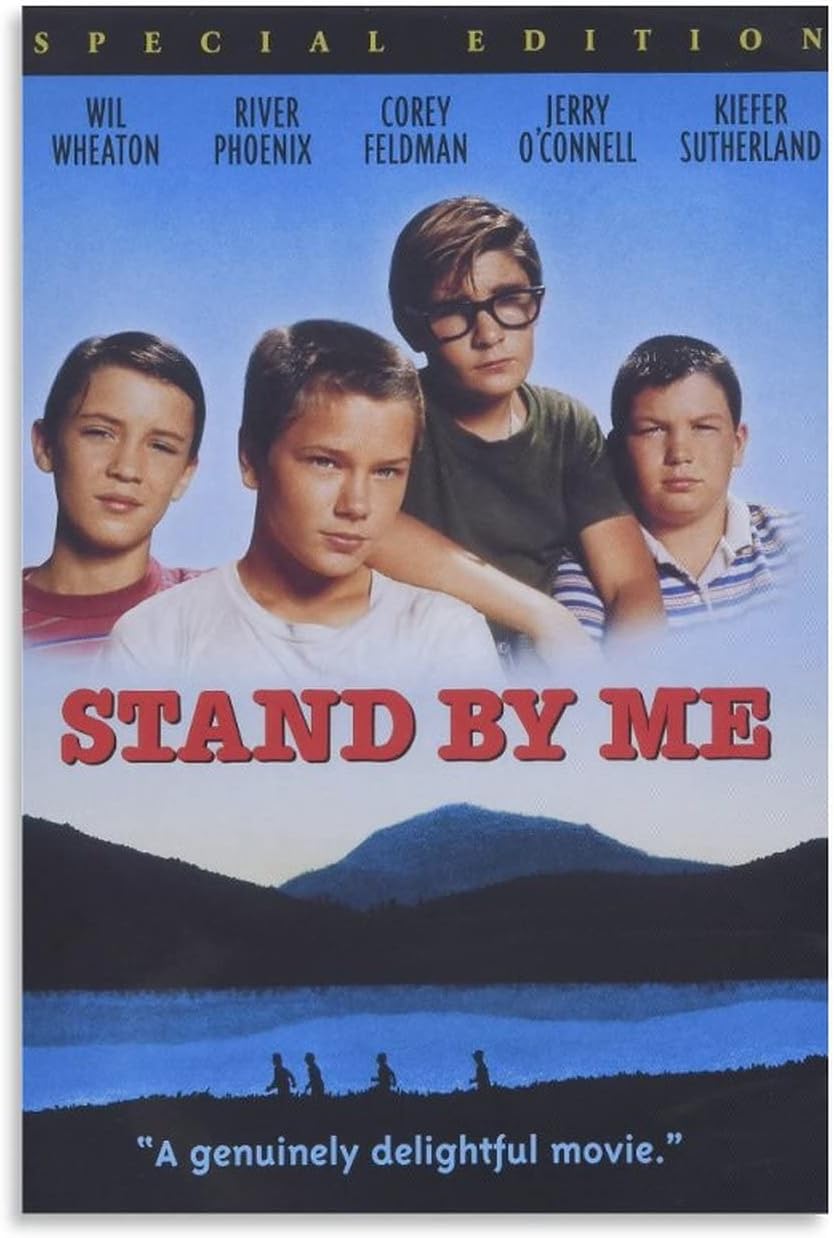 Pósteres de película de aventuras, hermoso mural, Stand by Me 1986, sala de restaurante, oficina, bar, decoración de pared, ilustración, arte en