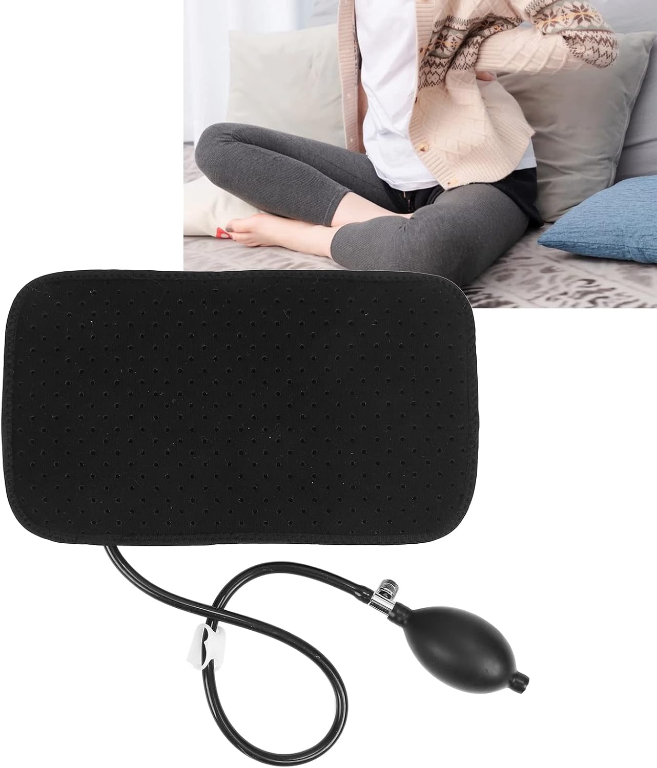 ZJchao Almohada lumbar inflable, almohada de apoyo lumbar inflable, cojines de asiento trasero, almohada de apoyo lumbar sólido lavable, soporte
