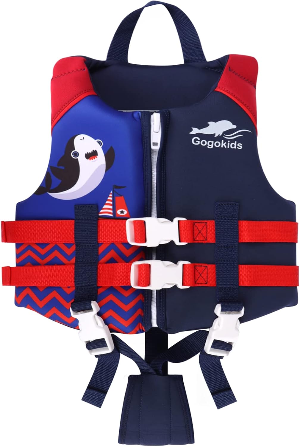 Gogokids Chaleco de natación para niños, flotadores para niños pequeños, para aprender a nadar, chaqueta flotante con correa de seguridad ajustable,