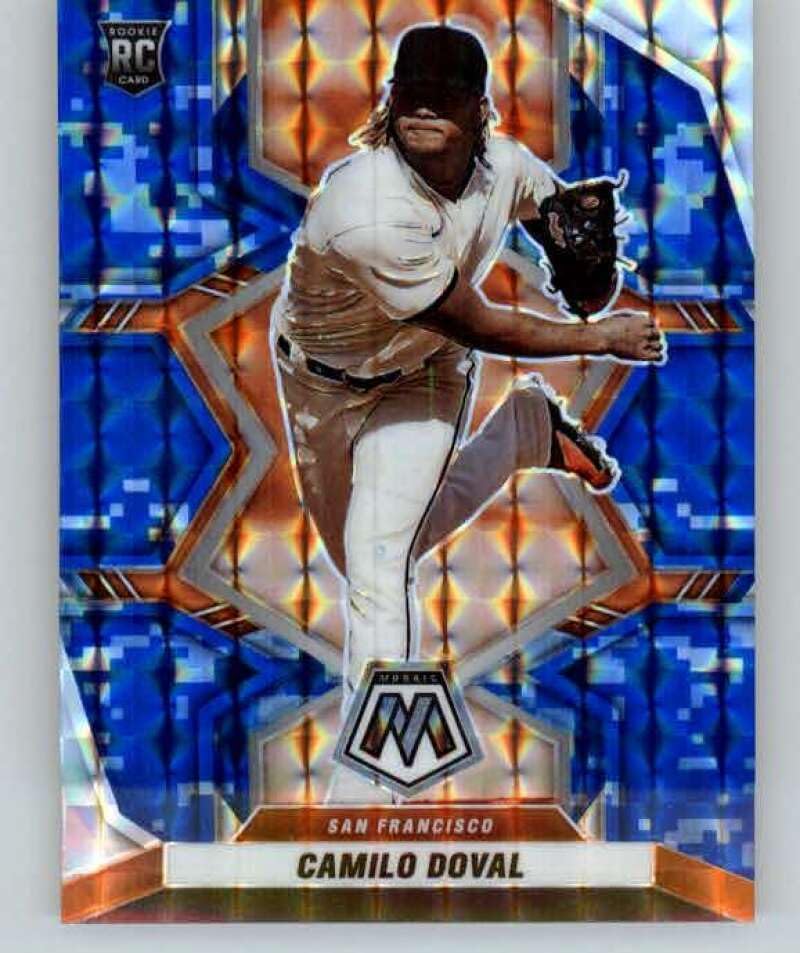 2022 Panini Mosaic Mosaic Blue Camo #241 Camilo Doval RC Rookie San Francisco Giants Baseball Trading Card