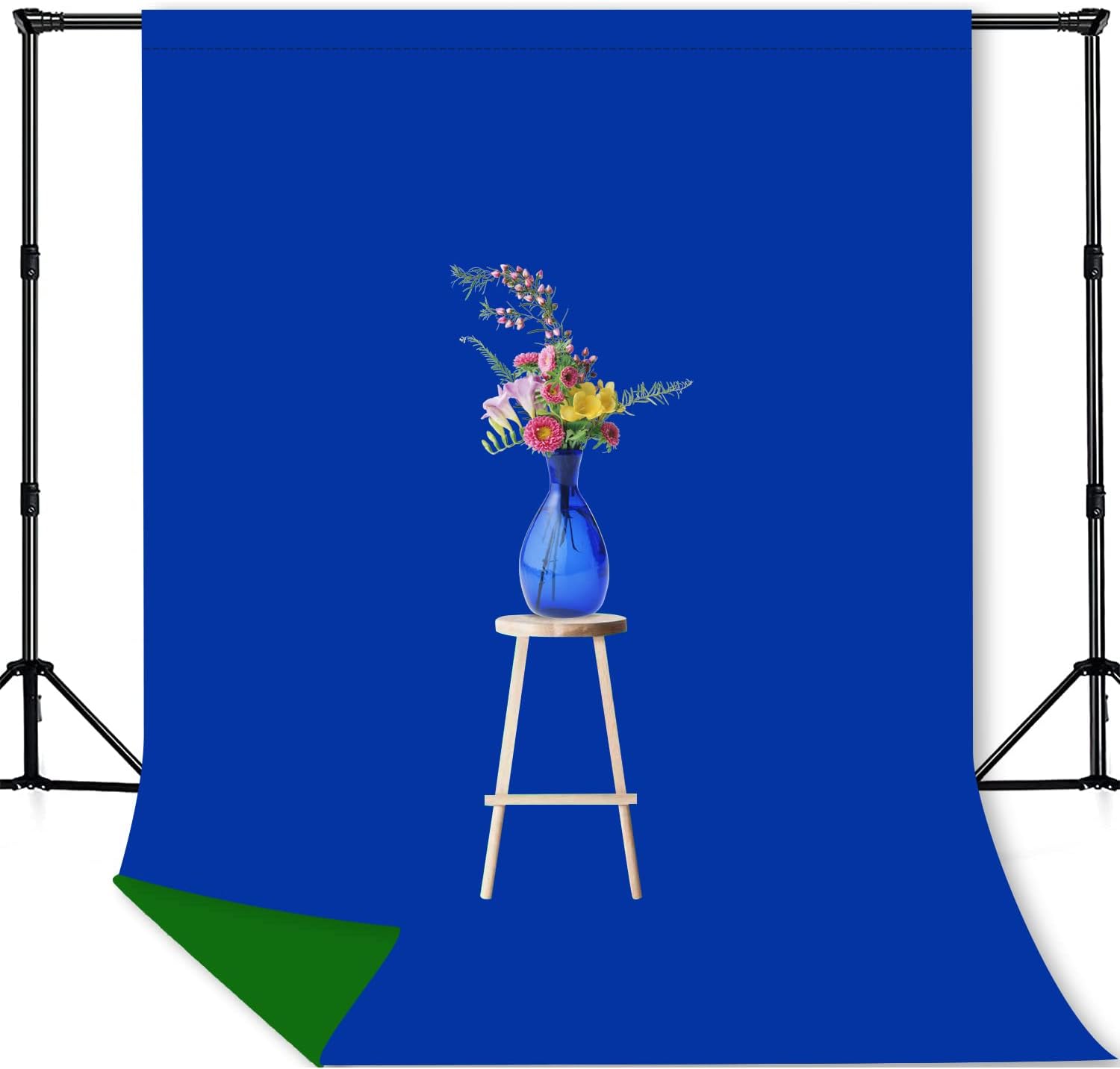 KUKUSOUL KUSKX002 – Telón de fondo azul verde 2 en 1 reversible de 5 x 7 pies, color azul y verde, para fotografía, juegos y transmisión en vivo