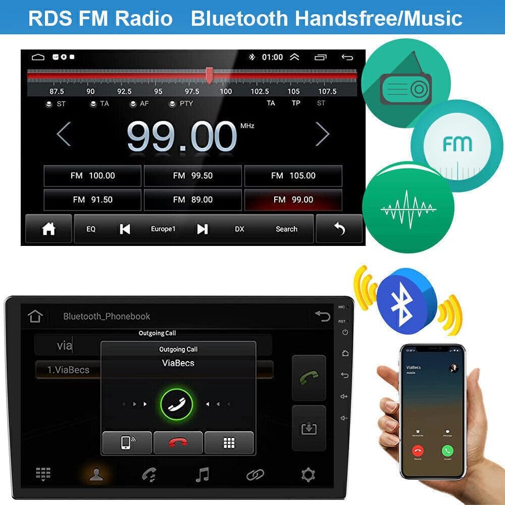 Android 13.0 Doble DIN reproductor de radio estéreo para coche para Ford Transit 2013-2019 9 pulgadas HD pantalla táctil receptor de audio para