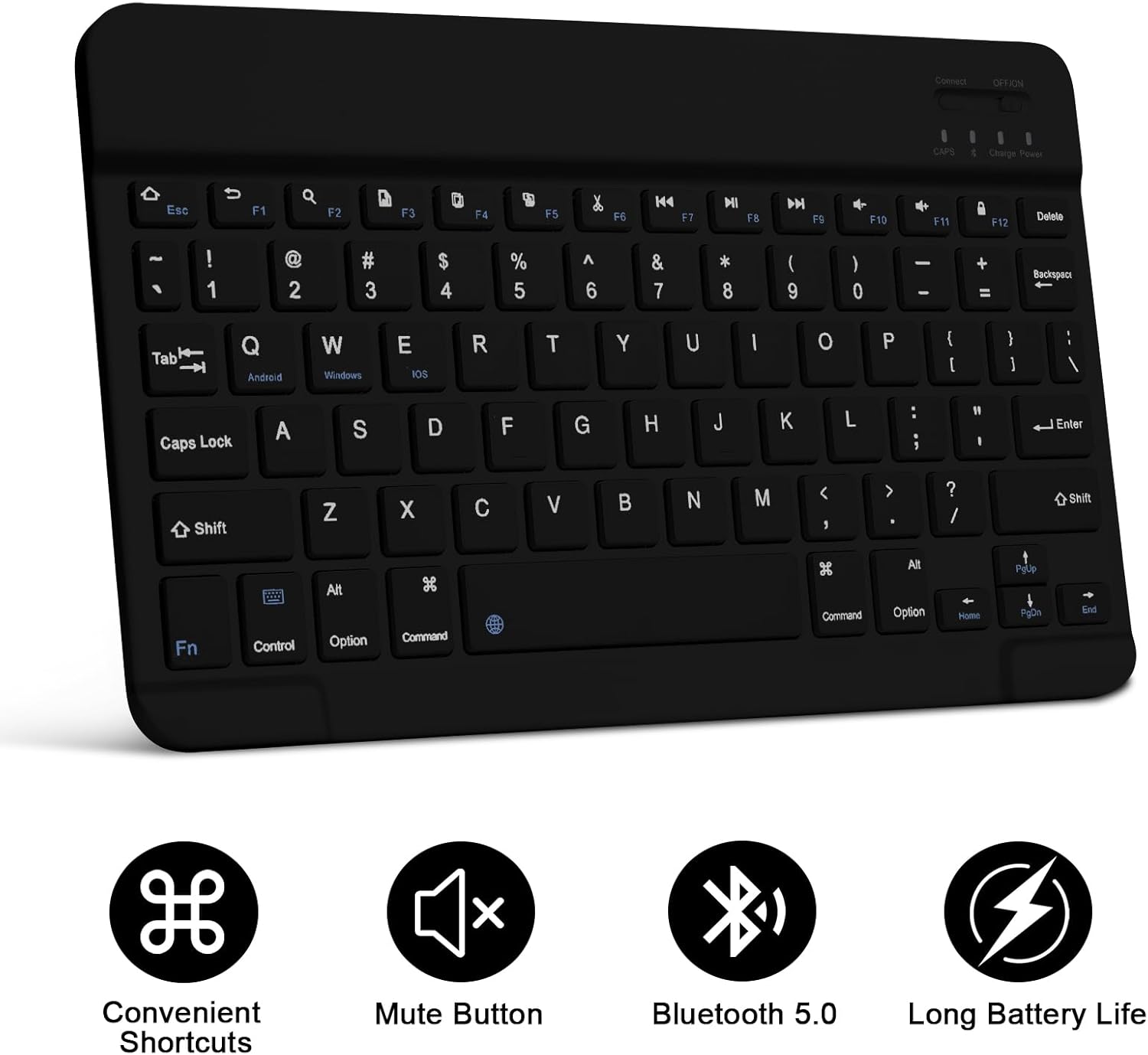 GOKOCO Samsung Galaxy Tab S9 FE 10.9″S9 11″ Funda de teclado desmontable magnética con soporte para S Pen para SM-X710X716BX718USM-X510SM-X516-Negro