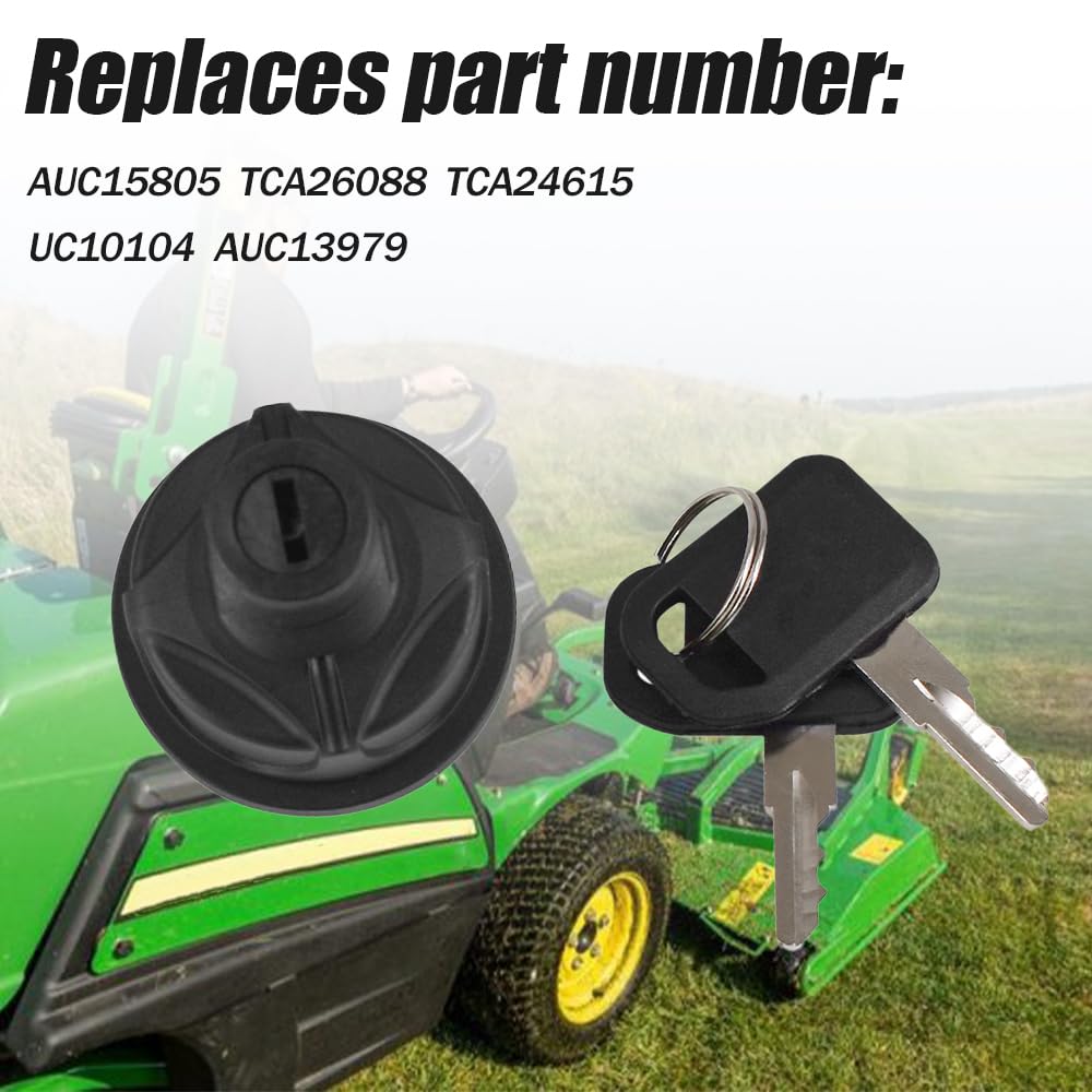 Interruptor giratorio de encendido con llaves AUC15805 TCA26088 TCA24615 UC10104 AUC13979 se adapta a John Deere 636M 648M 652M 652R Quik-Trak