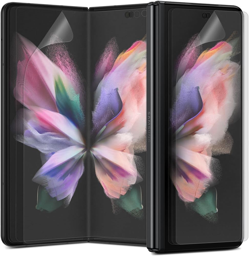 Paquete de 3+3 para Samsung Galaxy Z Fold 3 5G, protector de pantalla mate antirreflejo EPU+TPU, paquete de 3 unidades en el interior + 3 unidades