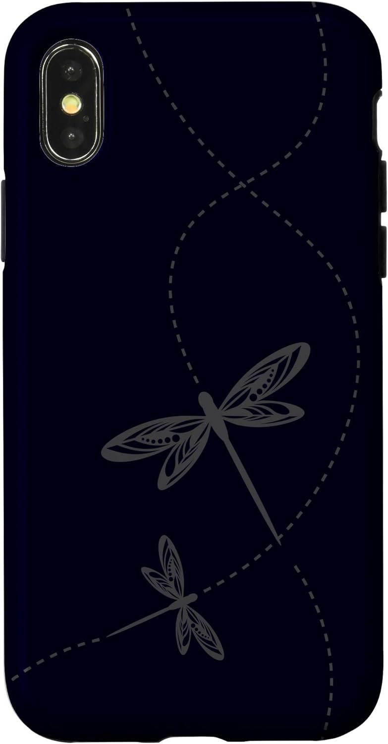 Carcasa para iPhone XXS, diseño de damasco, color negro